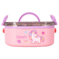 ظرف غذا چند منظوره طرح اسب تک شاخ رنگ صورتي برند خارجي