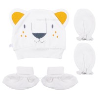 ست کلاه دستکش و پاپوش طرح شیر رنگ سفید پاپو Papo