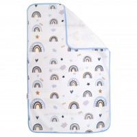 زيرانداز تعويض طرح رنگين کمان سایز کوچک رنگ آبي ايسيز