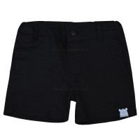 شورت کتان اسپرت طرح خرس رنگ مشکی پاپو papo