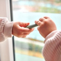 قاشق دو عددی رنگ طوسی سبز مینیک اوی وای Minik Oioi