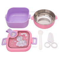 ظرف غذا چند منظوره طرح اسب تک شاخ رنگ صورتی برند خارجي