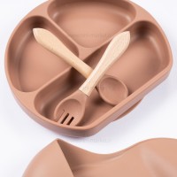 ست ظرف غذا سیلیکونی 4 تکه رنگ قهوه ای کیدز لایف Kids Life