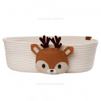 سبد کنار تختی بزرگ طرح سنجاب رنگ کرم ایسیز Isiz