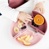 ظرف غذا پازلی چند بخش رنگ طوسی صورتی مینیک اوی اوی minik oi oi