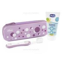 ست مسواک 6-36 ماه طرح خال خال رنگ یاسی چیکو Chicco