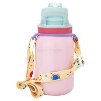 فلاسک آب استیل طرح دار رنگ صورتی هلو دریم Hello Dream