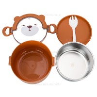 ظرف غذا خرس یک طبقه رنگ قهوه ای برند خارجی