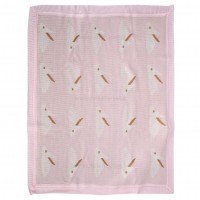 پتو بافت کلاه دار طرح خرگوش رنگ صورتی لیزا lisa