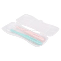 قاشق سیلیکونی 2 عددی همراه با قاب رنگ صورتی–سبز بیبی سیل Babisil