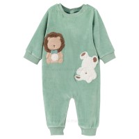 سرهمی مخمل اسپرت طرح خرگوش و شیر رنگ سبز ایندیگو Indigo