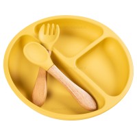 ست غذاخوری سیلیکونی 6 تکه رنگ خردلی برند خارجی