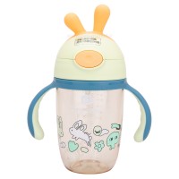 لیوان نی دار دسته دار طرح خرگوش 300 میل رنگ سبز Yasi Care