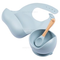 ست ظرف غذا سیلیکونی رنگ آبی والابی لیتل Wallaby Little