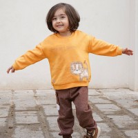 بلوز شلوار پسرانه طرح شیر  رنگ زرد ایندیگو Indigo