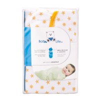 قنداق نخي طرح ستاره رنگ نارنجي بیبی فور لایف Baby4life