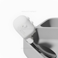 ست قاشق و چنگال طرح دایناسور رنگ طوسی مشکی هی‌اورشی HeOrShe