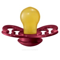 پستانک تکی لاتکس بادامی 6 – 18 ماه زرشکی بیبز BIBS