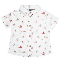 تیشرت شورت پسرانه مدل هامون طرح ماشین رنگ سفید ایندیگو Indigo