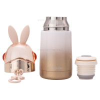 فلاسک آب استيل طرح خرگوش رنگ طلایی هلو دریم Hello dream