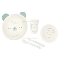 ظرف غذای ملامین 5 تیکه طرح خرس رنگ سبز کیکابو Kikkaboo