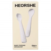 ست قاشق دو عددی سیلیکونی رنگ طوسی هی اور شی heorshe