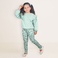 بلوز شلوار دخترانه طرح پلنگی رنگ سبز رابو Raboo