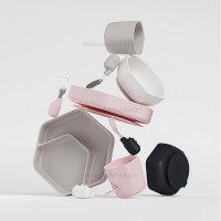 ست ظرف غذا سیلیکونی رنگ طوسی هی اور شی Heorshe