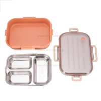 ظرف غذا استیل تقسیم دار رنگ کالباسی خارجی