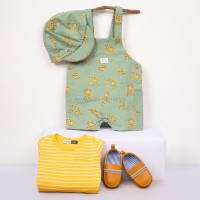 پیشبندی شورتی طرح زرافه رنگ سبز ایندیگو Indigo