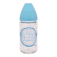 شیشه شیر پیرکس 240 میل طرح حروف رنگ آبی سواوینکس Suavinex