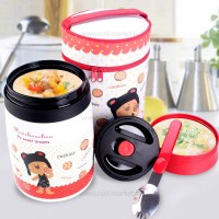 فلاسک غذای 890 میل کیف دار طرح حیوانات خرس قرمز pinkah