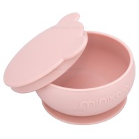 کاسه درب دار سیلیکونی رنگ صورتی مینیک اوی اوی Minik Oioi