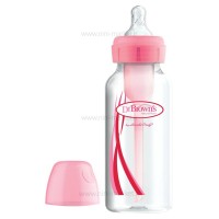 شیشه شیر طلقی 120 میل صورتی (بدون جعبه) تکی دکتر براون Dr.browns