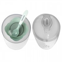 ظرف غذا با قاشق چسبان سبز کیکابو Kikkaboo