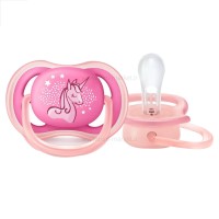 پستانک تکی الترا ایر 18-6 ماه طرح تک شاخ صورتی اونت Avent (فاقد جعبه)