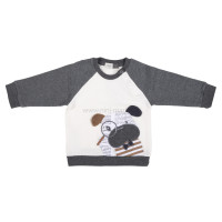 بلوز شلوار پسرانه طرح سگ رنگ طوسی سفید ایندیگو Indigo