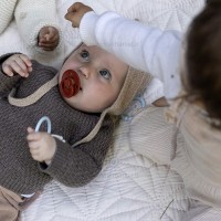 پستانک تکی لاتکس سایز 0 -6 ماه رنگ آجری فاقد جعبه بیبز Bibs