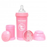 شیشه شیر آنتی کولیک 260 میل پاستل صورتی تویست شیک Twistshake