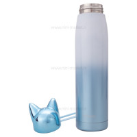 فلاسک آب استيل طرح گربه رنگ آبی هلو دریم Hello dream