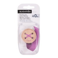بند پستانک طرح دکمه بنفش سواوینکس Suavinex