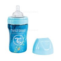 شیشه شیر استیل 260 میل ماربل آبی تویست شیک Twistshake