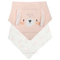 پیشبند سه گوش 2 عددی طرح خرگوش رنگ گلبهی پاپو Papo