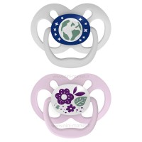 پستانک دو عددی درب دار بادامی نایت 6-18 ماه طرح دار دکتر براون Dr.brown