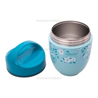 فلاسک غذای کودک طرح گل رنگ آبی پینکا pinkah