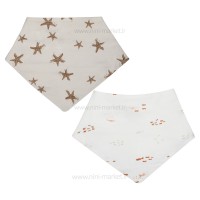 پیشبند دو عددی نخی طرح ستاره رنگ کرم قهوه ای Bibaby