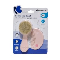 شانه و برس الیاف طبیعی رنگ صورتی کیکابو Kikkaboo
