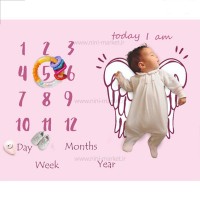 پارچه ماهگرد طرح دوبال زمینه صورتی برند آلپی کیدز LP Kids