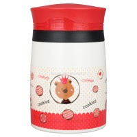 فلاسک غذای 890 میل کیف دار طرح حیوانات خرس قرمز pinkah