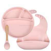 ست ظرف غذا تمام سیلیکونی 3 تکه رنگ زرد مینیک اوی‌اوی Minik OiOi